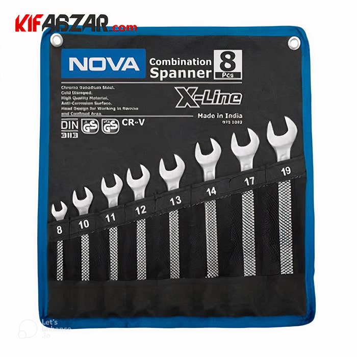 ست آچار یکسر تخت یکسر  رینگی 8 عددی سری X-Line نووا مدل 9430