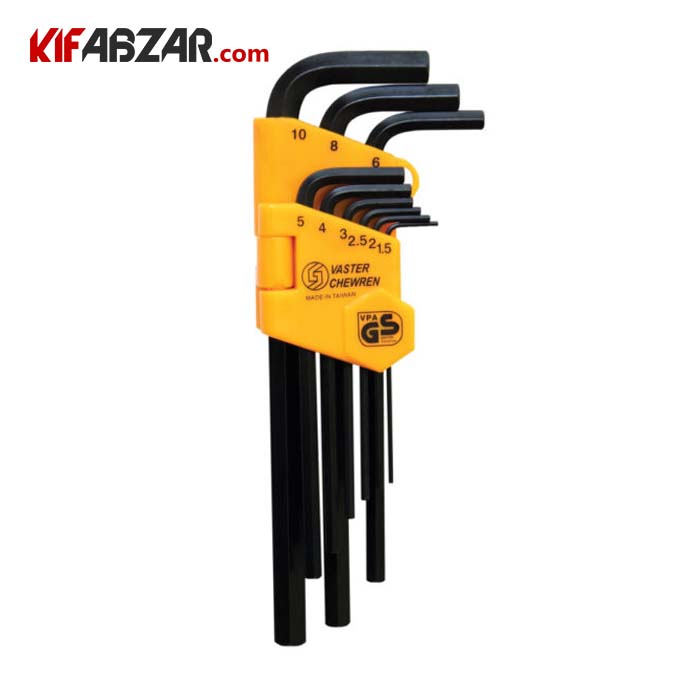 کیت آچار آلن کارتی شش گوش بلند 9 عددی واستر مدل VH002
