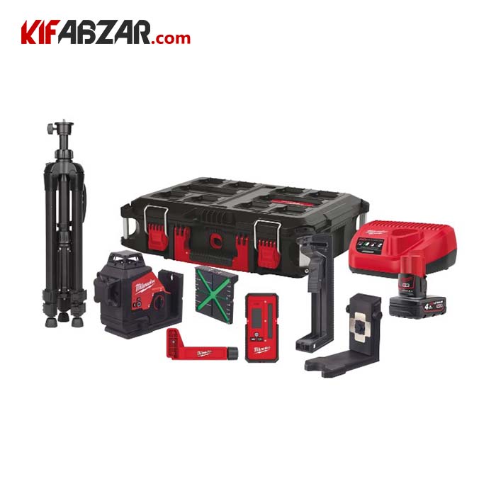 کیت تراز لیزری 360 درجه نورسبز میلواکی مدل M123PLKIT 401P