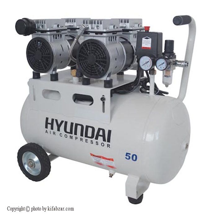 کمپرسور باد بی صدا هیوندای مدل 1550‎-AC سایز  50 لیتری