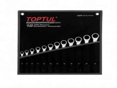آچار های سری یکسره جغجغه 12 عددی ضامن دار کیفی تاپ تول TOPTUL