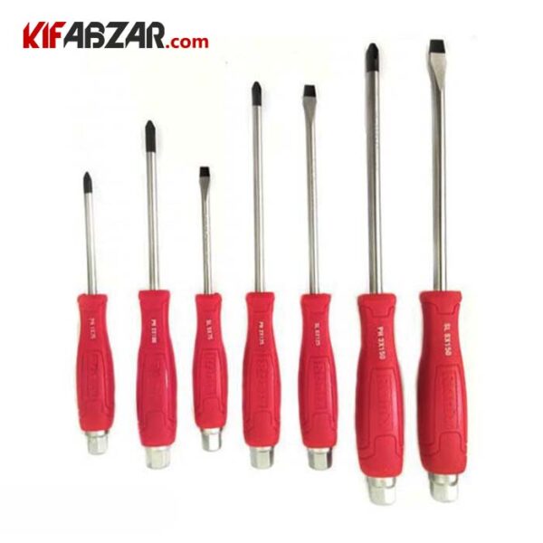 ست پیچ گوشتی ضربه خور دسته پلاستیکی 7 عددی رونیکس مدل RH 2910