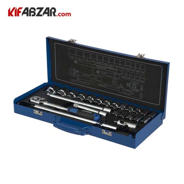 جعبه بکس 1/2 اینچ 24 عددی هیوندای مدل H 1224 - Image 1