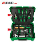 جعبه ابزار سامسونتی سبز 104 پارچه پلاستیکی تاپ تول مدل GCZ 104A