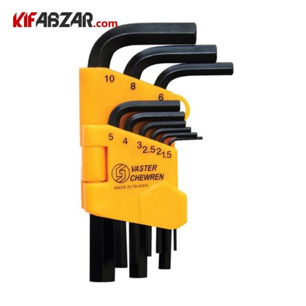 کیت آچار آلن کارتی 6 گوش کوتاه شش عددی واستر مدل VH001 - Image 1