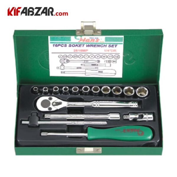 جعبه بکس هواگیری 1/4 اینچ 16 عددی هنس مدل 2616MPQ - Image 1