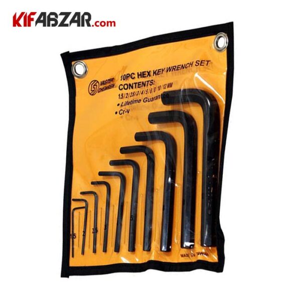 آچار آلن 6 گوش کوتاه کیفی 10 عددی واستر مدل VHB020 - Image 1