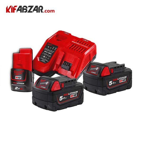 کیت باتری و شارژر 18 ولت میلواکی مدل M18NRG 502