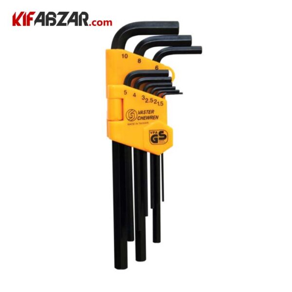 کیت آچار آلن کارتی شش گوش بلند 9 عددی واستر مدل VH002 - Image 1