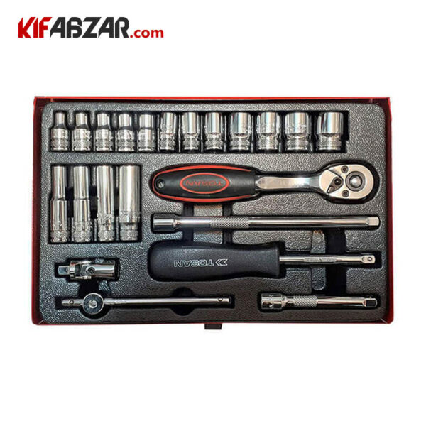 جعبه آچار بکس 22 پارچه توسن مدل T1254 22 - Image 1