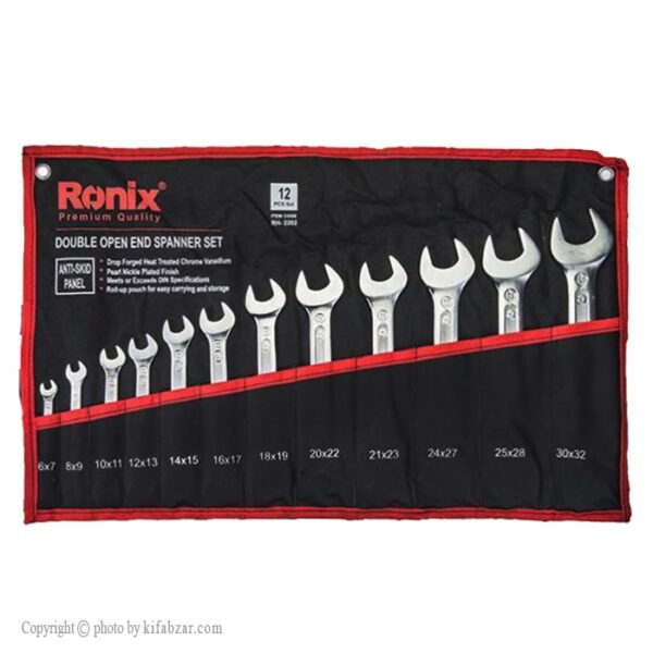 آچار سری 12 عددی دوسر تخت کیفی رونیکس مدل RH-2202 - Image 1