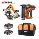 ست نجاری میخ کوب و اره گردبر شارژی 18 ولت آاگ مدل BKS18BL B18N18