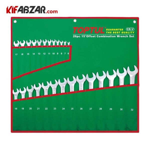 ست آچار یکسر تخت یکسر رینگی 26 عددی تاپ تول  مدل GAAA2604 - Image 1