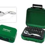 سری نوک پیچ گوشتی جور دسته جغجغه دار جعبه ای تاپ تول TOPTUL