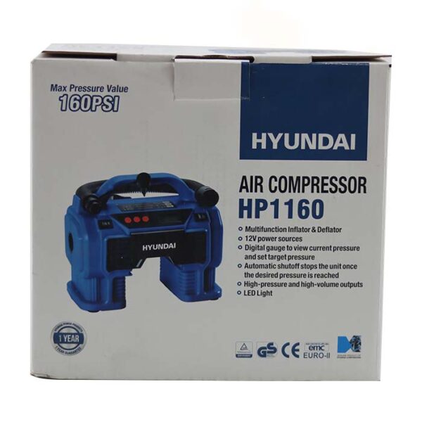 مینی کمپرسور باد سه کاره فندکی هیوندای مدل HP1160 - Image 12