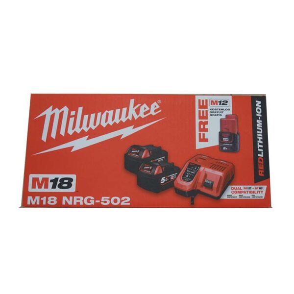 کیت باتری و شارژر 18 ولت میلواکی مدل M18NRG 502 - Image 6