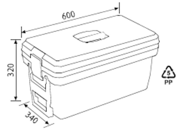 جعبه ابزار پلاستیکی پورت‌بگ مدل P.O.09M چرخ دار - Image 6