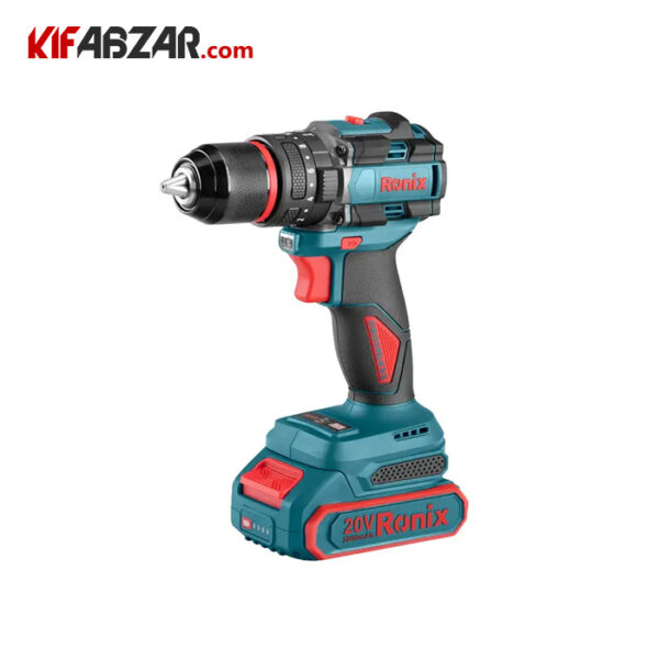 دریل شارژی 20 ولت براشلس چکشی رونیکس مدل 8670 - Image 1
