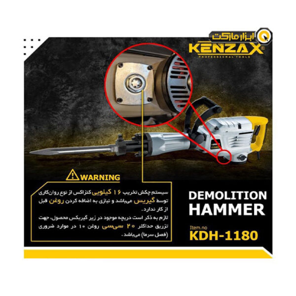 چکش تخریب 17 کیلو کنزاکس مدل KDH 1180 - Image 5