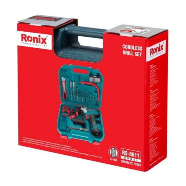 مجموعه دریل چکشی شارژی 12 ولت 35 عددی رونیکس مدل RS-8611 - Image 3