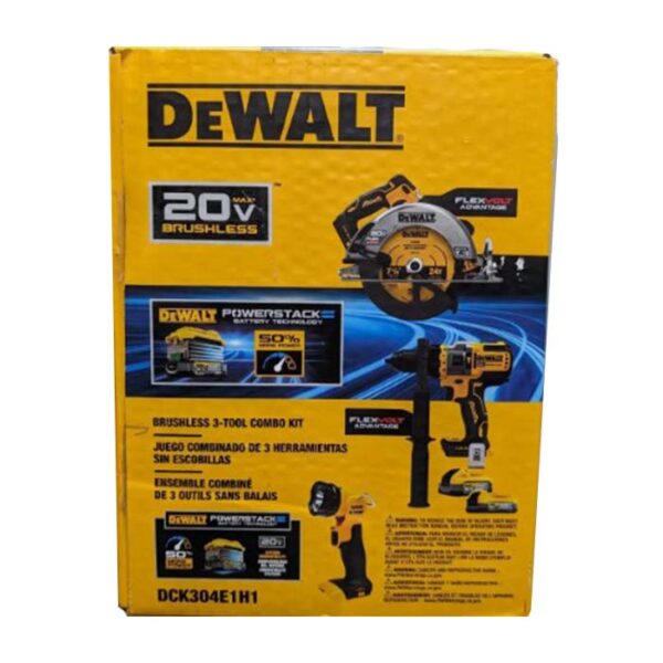 ست دریل شارژی و اره گردبر و چراغ کار 20 ولت دیوالت مدل DCK304E1H1 - Image 3