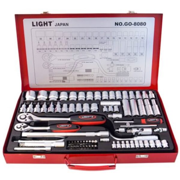 مجموعه 80 عددی آچار بکس لایت مدل GO-8080 - Image 2