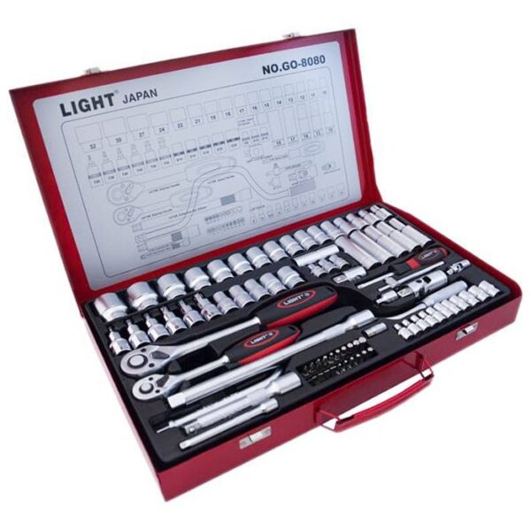 مجموعه 80 عددی آچار بکس لایت مدل GO-8080 - Image 4