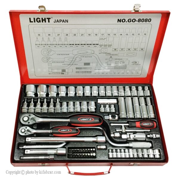 مجموعه 80 عددی آچار بکس لایت مدل GO-8080 - Image 6