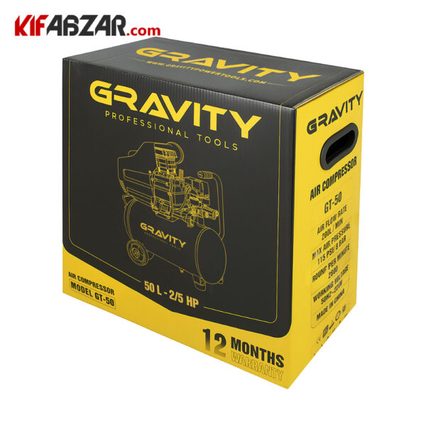 بسته بندی کمپرسور باد 50 لیتری گراویتی مدل GT-50