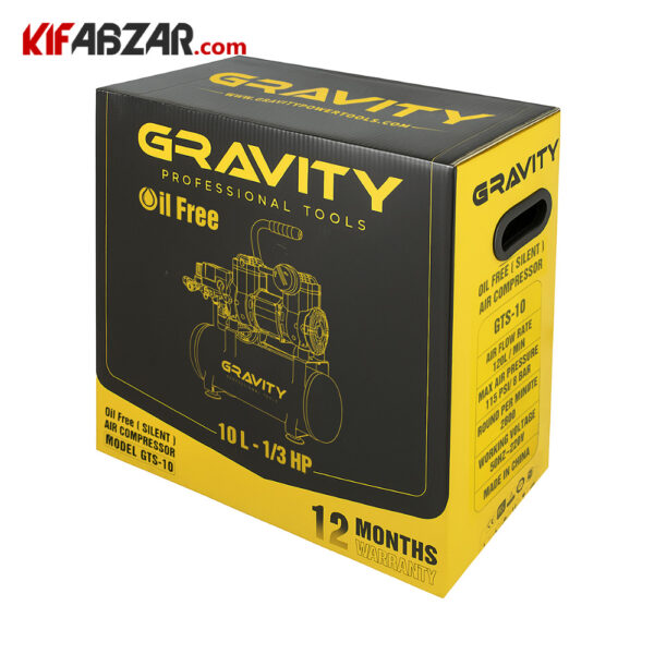 بسته بندی کمپرسور باد سایلنت 1 اسب گراویتی مدل GTS-10