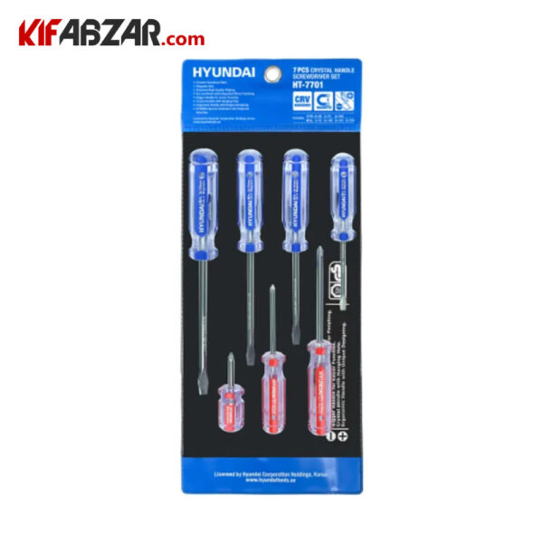 ست 7 عددی پیچ گوشتی دسته کریستالی هیوندای مدل HT-7701