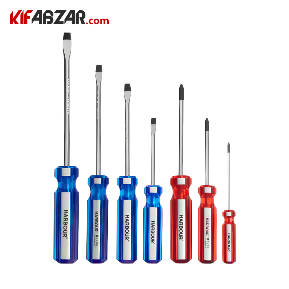ست 7 عددی پیچ گوشتی دسته کریستالی هاربر مدل H7000P ست 7 عددی پیچ گوشتی دسته کریستالی هاربر مدل H7000P