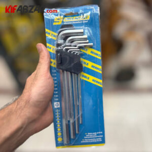 ست 9 عددی آچار آلن دسته بلند هنسان