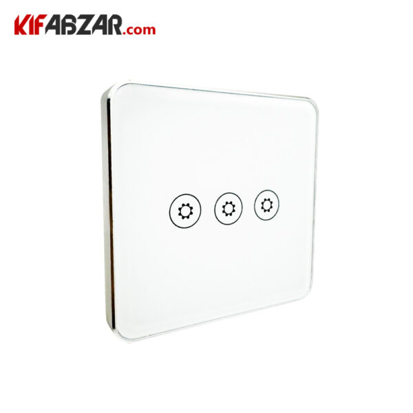 رنگ سفید کلید لمسی هوشمند سه پل تویا مدل UMSS-W03N-EU