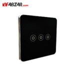 رنگ سیاه کلید لمسی هوشمند سه پل تویا مدل UMSS-W03N-EU