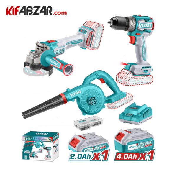 کیت 3 عددی ابزار شارژی 20 ولت توتال مدل TOSLI241192