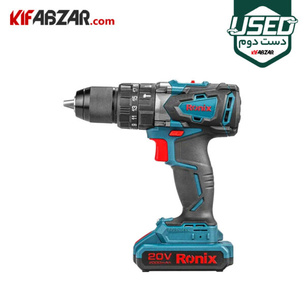 دریل پیچ گوشتی چکشی شارژی 20 ولت رونیکس مدل 8905K دست دوم