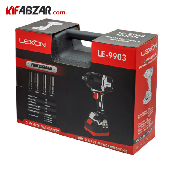 جعبه کارتنی بکس آچار بکس شارژی براشلس 21 ولت لکسون مدل LE-9903