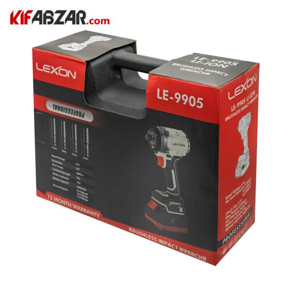 بسته بندی آچار بکس شارژی براشلس 21 ولت لکسون مدل LE-9905